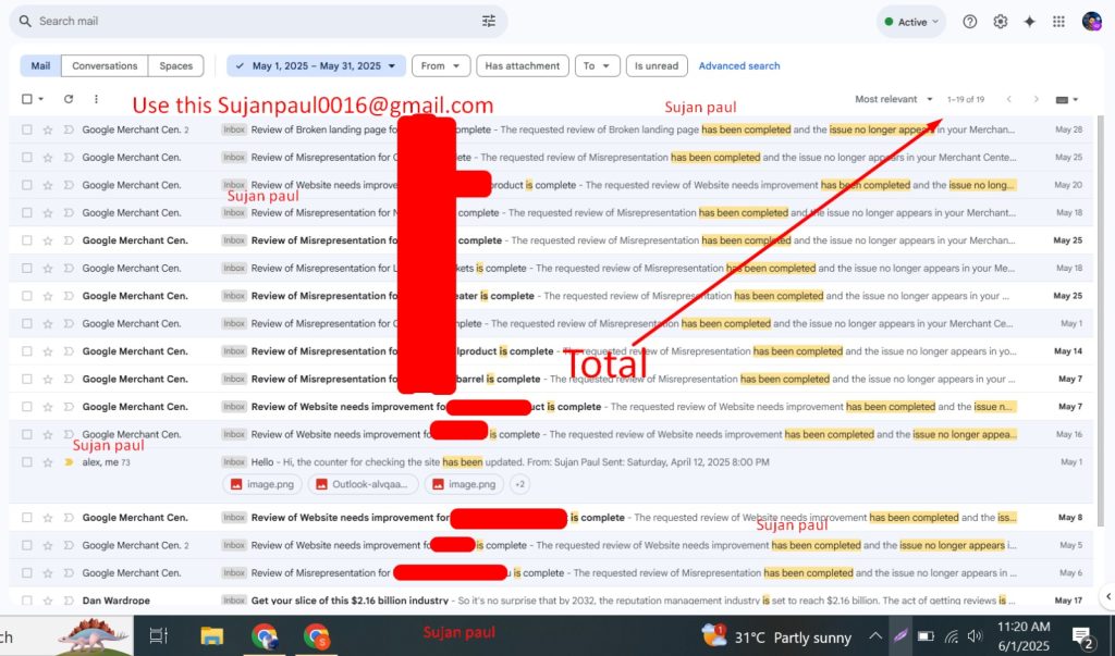 April month work proof – Total 30 GMC approved